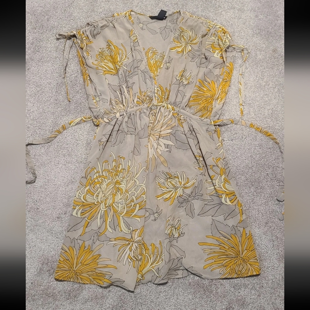 Forever 21 Women Floral Casual Semi Sheer Dress S (6).